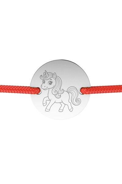 Bijuteria SORELLY Silver Cord Bracelet with Unicorn Coin