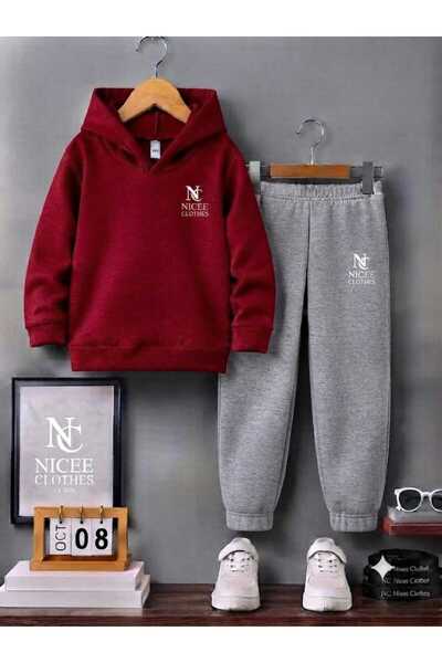 NC Nicee Clothes Children's Tracksuit Unisex (White with Nice 2024 Print on t...