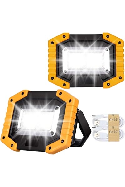 Beizkna Σετ 2 Φορητών Προβολέων LED, 30W, 2000 lm, 3 Λειτουργίες Φωτισμού, Μπ...