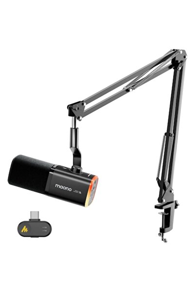 MAONO PD100WS Wireless Dynamic Microphone, USB-C and 2.4 GHz, Cardioid, 3-Lev...