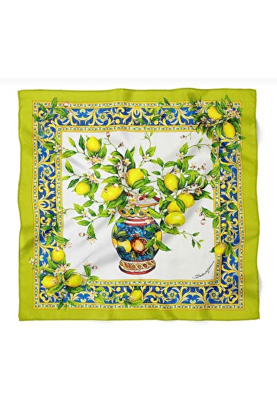 IŞIKTAŞ COLLECTİON Lemon Patterned Bandana Scarf 50*50 cm