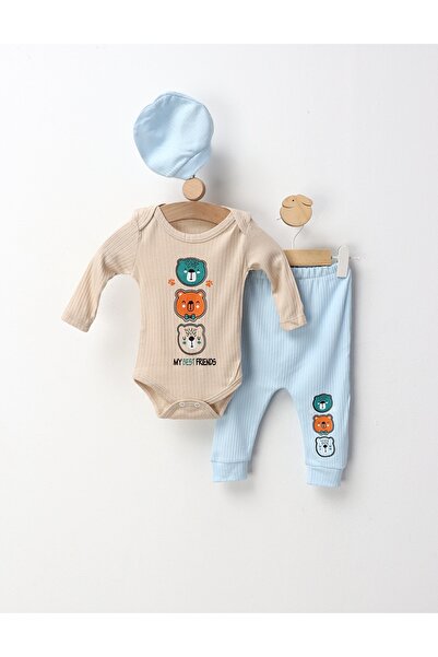 MiniKids Costumas 3 piese My Best Friends, crem-blue