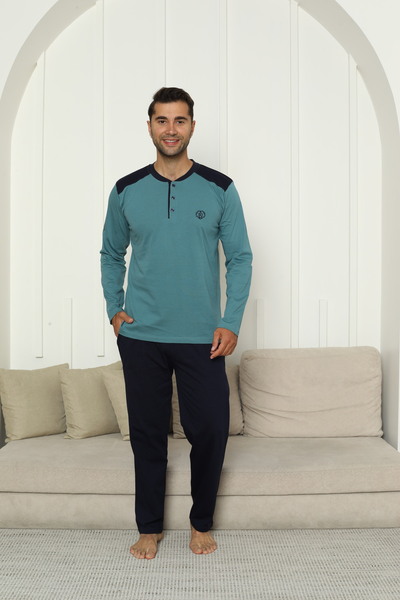 Temporium Men's Buttoned Collar 100% Cotton Seasonal Knitted Combed Cotton Lo...