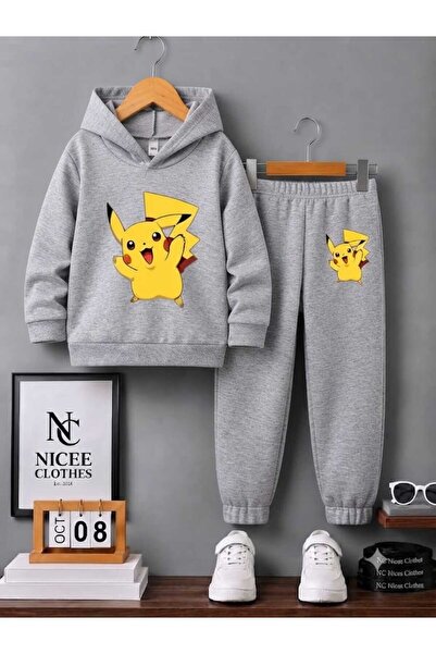 NC Nicee Clothes Children's Tracksuit Set Unisex (with Large Pikaçu Print in ...