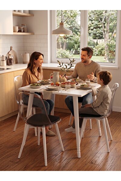 Sienta Home Ahşap Ayaklı Bella Mutfak-Salon Yemek Masası Kare 70 cm x 70 cm