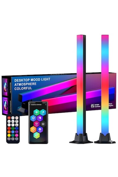 OEM Set de 2 bare luminoase LED RGB, sincronizare cu muzica, control prin apl...