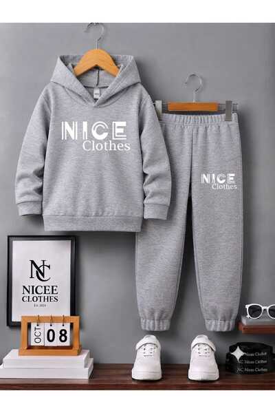Leto Lykia Children's Tracksuit Set Unisex (White Inicee Clothes Winter Print)