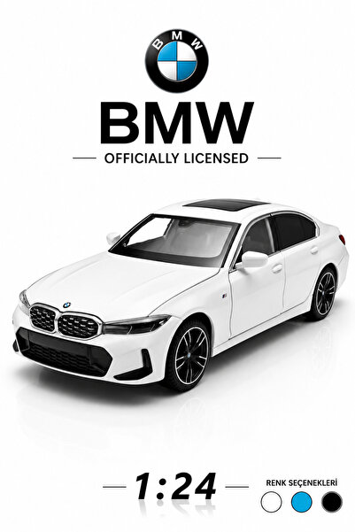 craftivio BMW 3 Serisi 1:24 Ölçek Lisanslı Metal Oyuncak Araba Siyah - Işıklı...