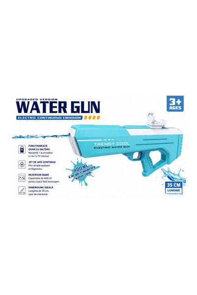 water Pistol electric 35 cm, rezervor de 400 ml, funcționează cu baterii, dis...
