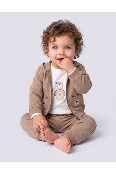 MiniKids Στολή αρκούδων για δίδυμα, σε καφέ χρώμα.