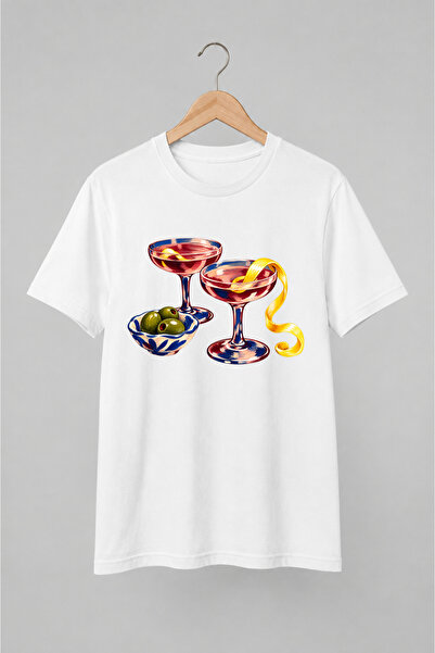 Generic Brand Tricou Vintage Aperitivo cu Cocktailuri și Măsline – Design Med...