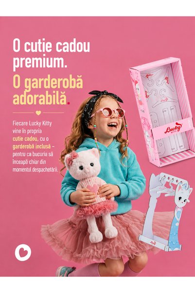 Orange Toys Lucky Kitty Charm – Pisicuță Premium de Pluş, 38 cm