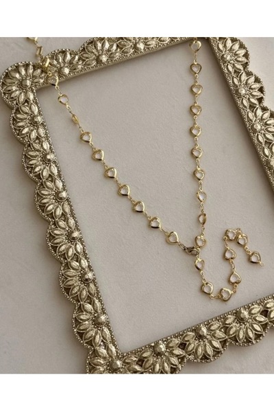 SY AKSESUAR Transparent Heart Stone Y Model Long Necklace