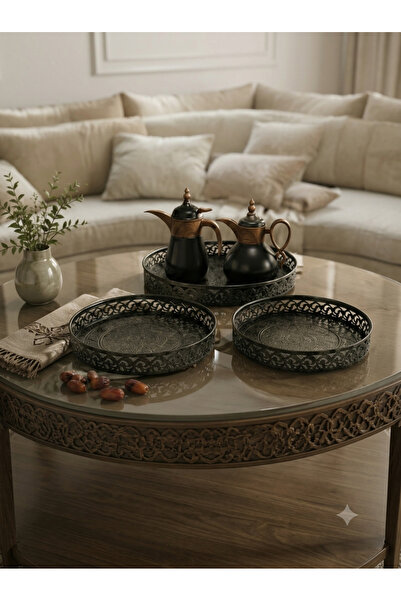 Generic Brand طقم ضيافة فاخر مكون من طقم ترامس شاي قهوة مع صواني تقديم بتصميم...