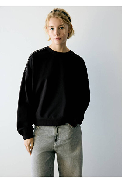 Mango Teen Cotton sweatshirt with sequin detail