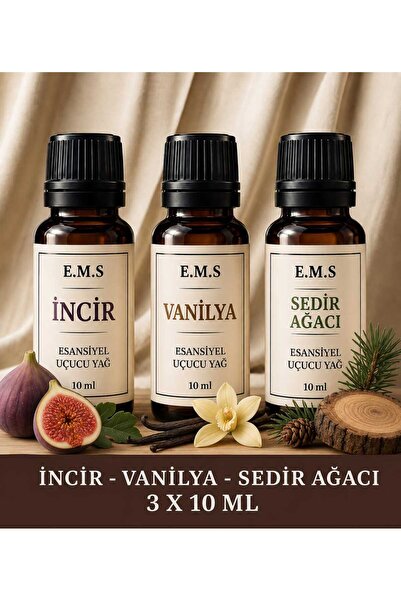 E.M.S AVM İNCİR - VANİLYA - SEDİR AĞACI Esansiyel Uçucu Yağ Buhurdanlık Yağı ...