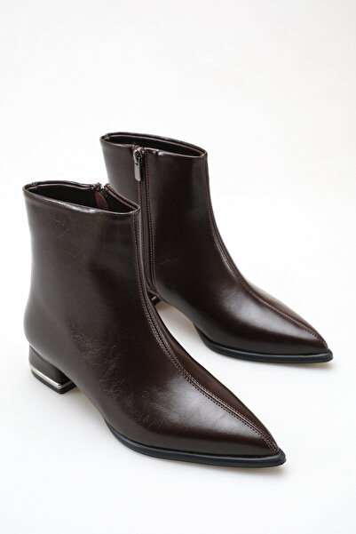 ELEVAM Women's Pointed Toe Zippered 4 cm Heeled Stylish Boots