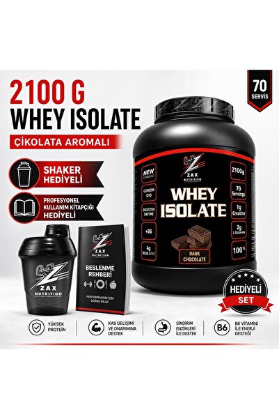 zax nutrition ÇİKOLATA AROMALI 2100 Gr İZOLE PROTEİN PROTEİN SHAKER VE KULLAN...
