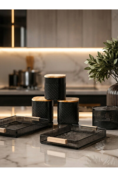 Generic Brand Luxury Serving Tray Set with Storage Jars and Tissue Box Elegan...