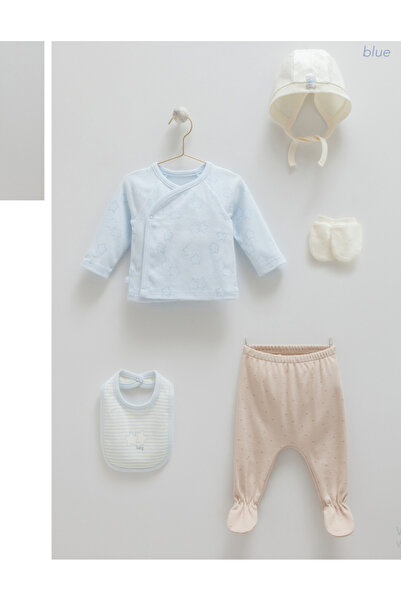 Caramell İncibaby 100% Cotton Star Detailed 5-Piece Premium Baby Boy Hospital...