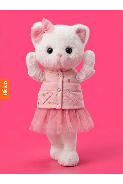Orange Toys Lucky Kitty Dreams - Pisicuta de plus premium, handmade, cadou du...