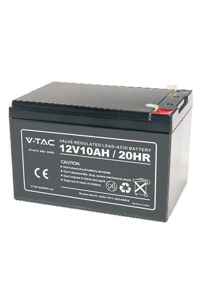 V-TAC Acumulator gel 12 V, 10 Ah, dimensiune 178 x 35 x 60 mm