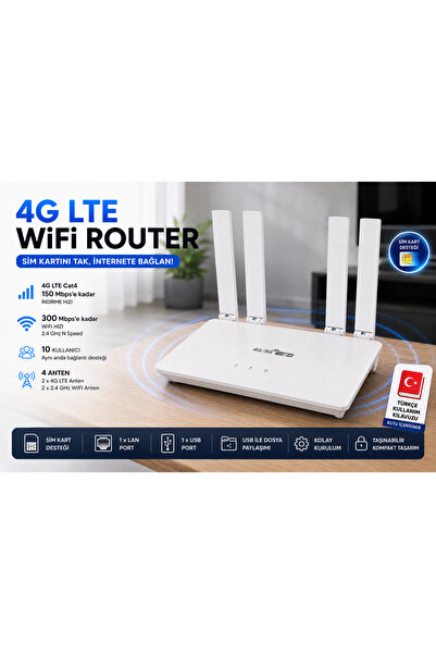 UMSN 300 Mbps 4G LTE Modem | Sim Kartlı Modem | Superbox | Wi-Fi 6