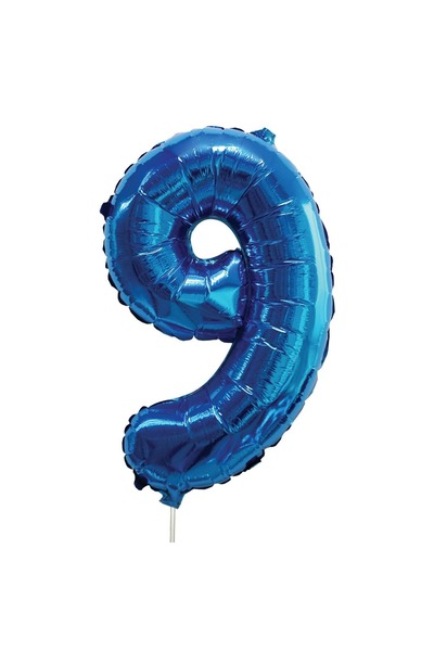 OEM Balon din folie metalizată albastră, numărul 9 - 60cm