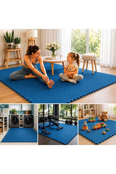 OEM Covoraș modular tip puzzle albastru 61.5x61.5x1.2cm - 4 bucăți