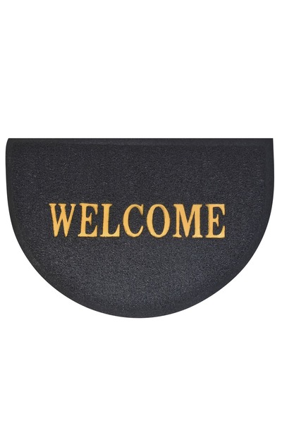 OEM Covoraș de bun venit semicircular negru 60x40cm cu text auriu