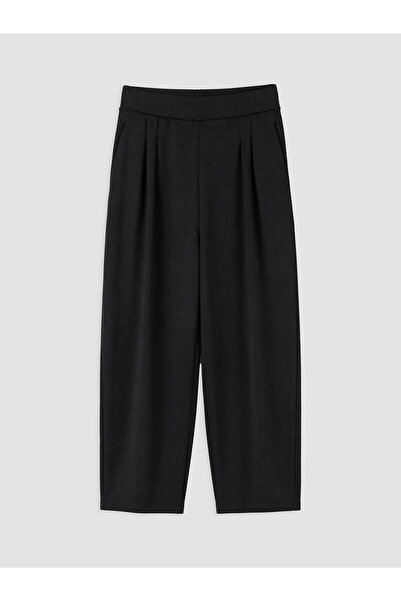 LC Waikiki Lcw Black Soft Touch Women's Pleated Sweatpants