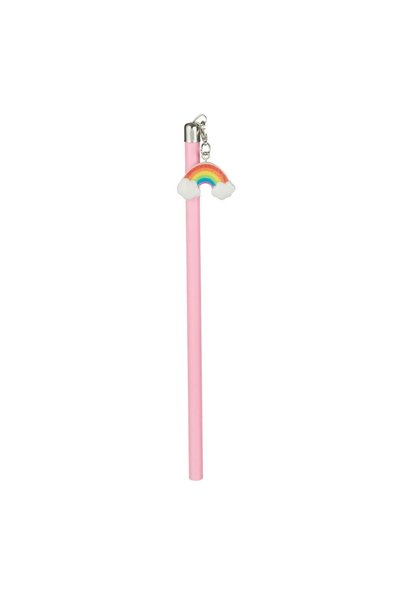 OEM Creion roz cu sclipici curcubeu agățat, 18cm