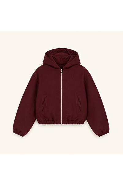 Ekim Store Bomber Hooded Zippered Cashmere Jacket