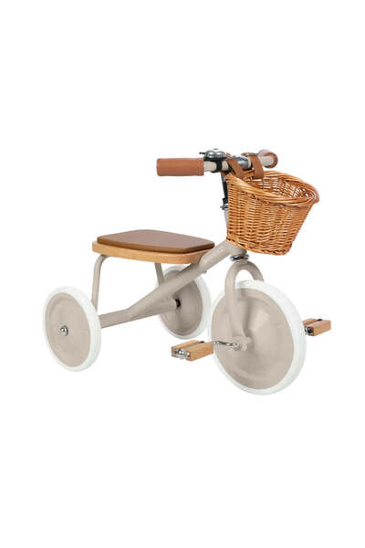 Banwood Tricicletă vintage cu pedale, ghidon reglabil - Bej -