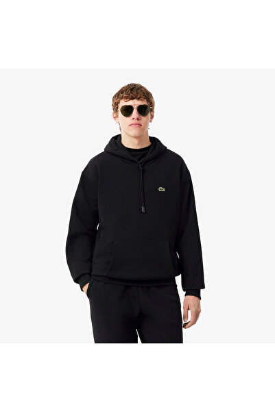 Lacoste Erkek Classic Fit Kapüşonlu Siyah Sweatshirt