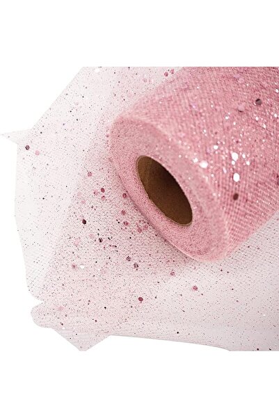 SYOSI 15cm Wide 23cm Long Glitter Tulle Fabric Roll with Glitter Sequin Ribbo...