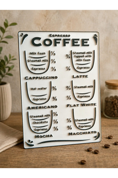 LionCraftCo Kahve Köşesi Tablosu Espresso Coffee – Dekoratif Duvar Tablosu