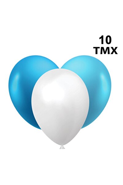OEM 10 bucăți Baloane de petrecere din latex albastre și albe 13cm