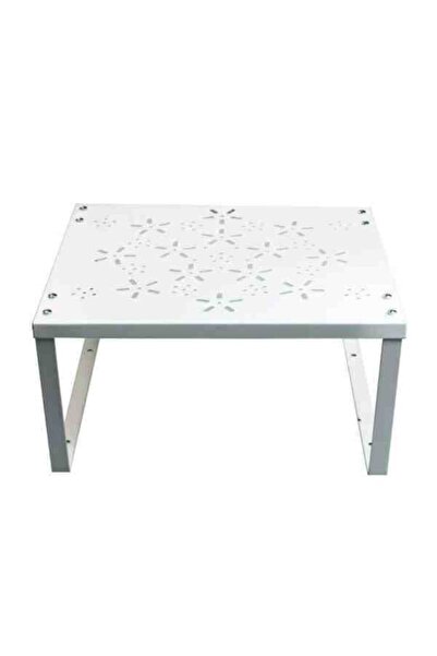 Ararat Metal Shelf Organizer with Plastic Legs for Cabinets White