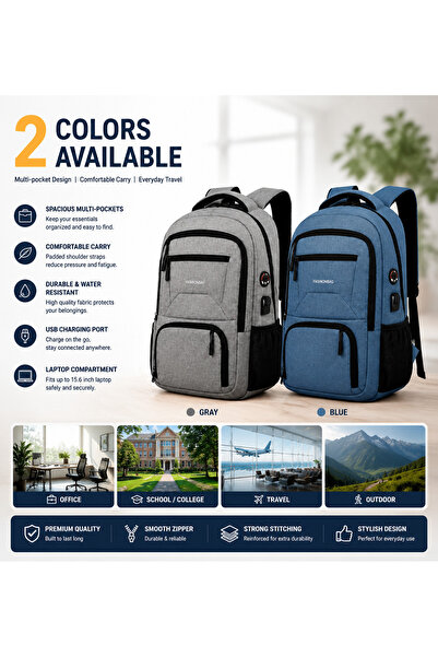 LEOXOL Spacious Multi-Functional Travel & Hiking Backpack – Casual Daypack fo...