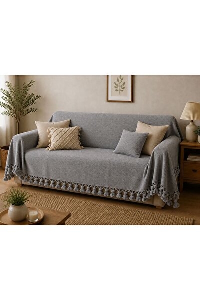 BAYBAYANAY Sofa Cover / Bedspread Gray Plaid 100% Cotton 200X230 cm