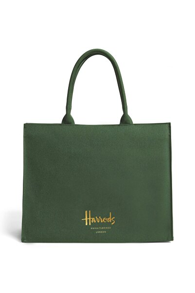 Harrods حقيبة يد ( اصلية - من شركة هارودز لندن ) - لون اخضر - مصنوعة من القطن...