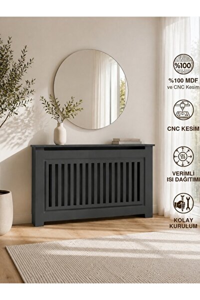 DFN WOOD MDF Dekoratif Petek Kapama 150x80x20 cm Antrasit Gri Kalorifer Kapla...