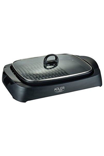 adler Gratar electric cu capac de sticla, 3000 W, dimensiune placa de gatit 3...