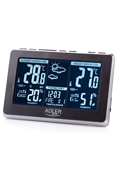 adler Statie meteo de interior/exterior, fara fir, Ceas, Alarma, Temperatura ...