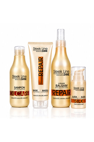 Eveline Cosmetics Eveline Sleek Line Repair Set 4 προϊόντα – Σαμπουάν + Μάσκα...