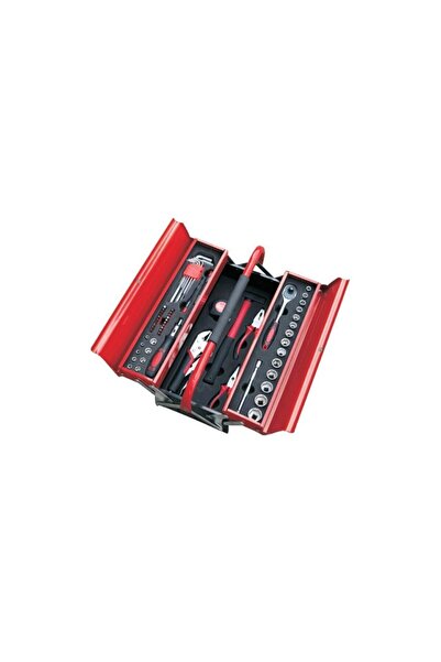 Strend Pro Trusa metalica cu scule Cube, 64 unelte, TSL, 1/4"+ 1/2", Crom Van...