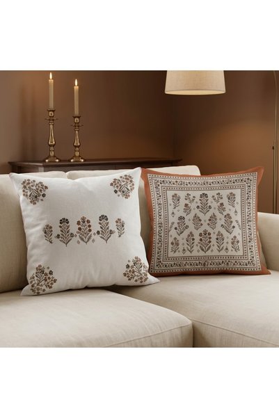 cuboo home Coffee Shades Bohemian Vintage Cushion Cover Set 43 X43 cm Decorative Combination