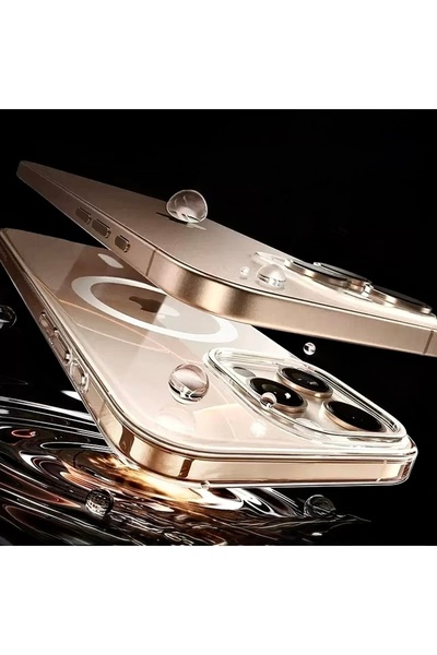 İtarz iPhone 14Promax Transparent Case with Magsafe Pc Mica Material Ultra Thin Non-Yellowing Magnetic Cover