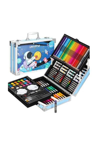 WePro Store Children's Painting and Drawing Set, 145 Pieces, Metal Box, 3 yea...